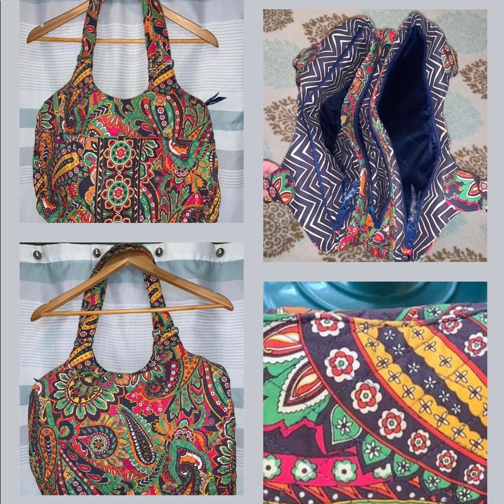 VERA BRADLEY Laptop Carry On Multiple Compartments Red Yellow Blue Green Bag